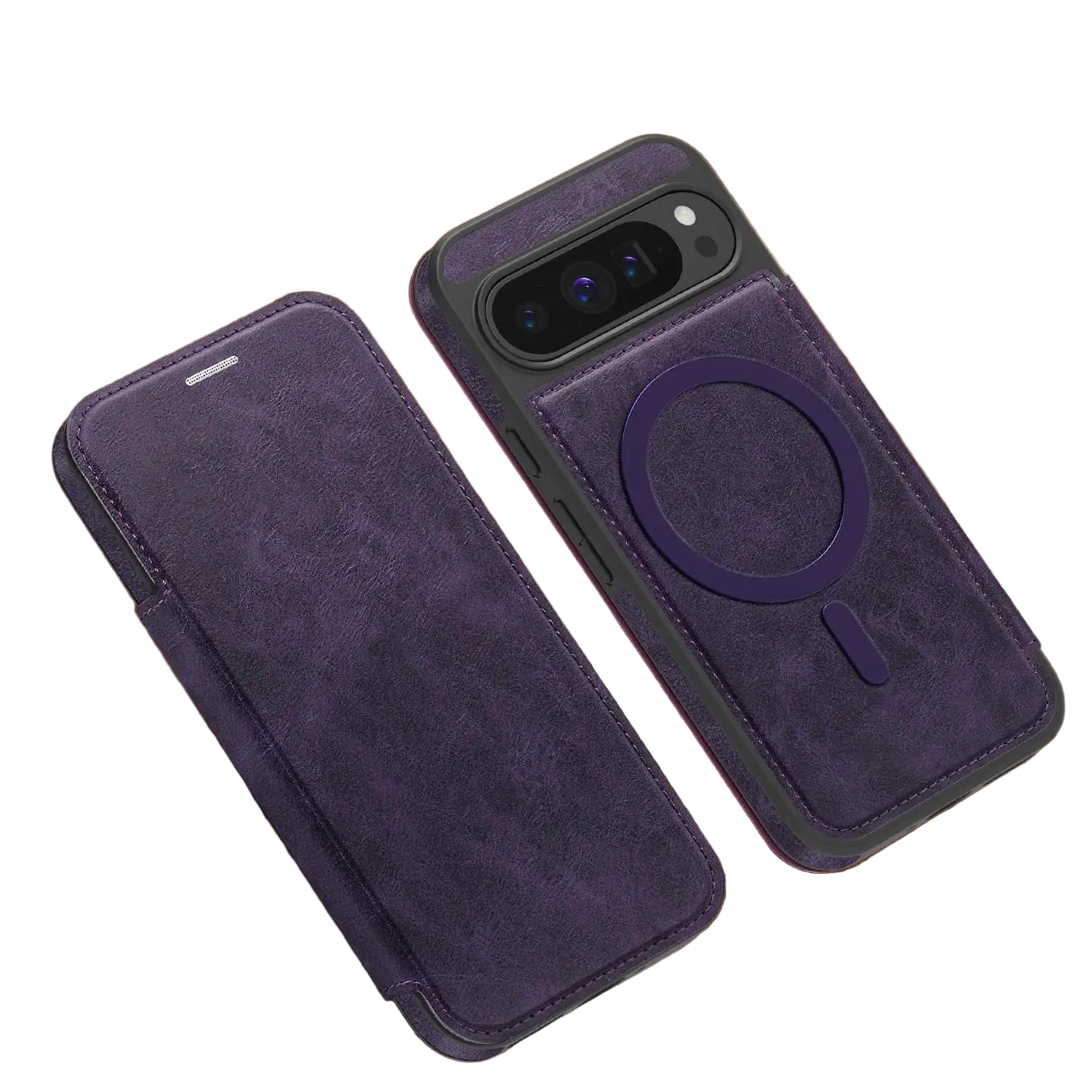 Google Pixel 9 Series Magnetic Leather Flip Case with Card Slot