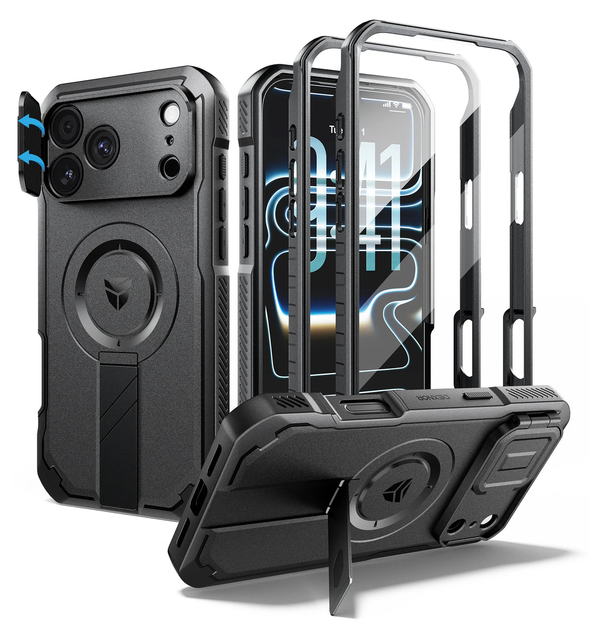 Shockproof Kickstand Case with Raised Camera Protection for iPhone 18 Pro Max
