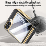 Shockproof Electroplated Leather Hard Shell Case for Samsung Galaxy Z Flip 6