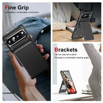 Google Pixel 9 Series Leather Flip Case with Card Holder Stand