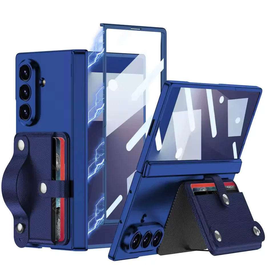 Samsung Galaxy Z Fold 7 Magnetic Case with Wristband & Card Holder