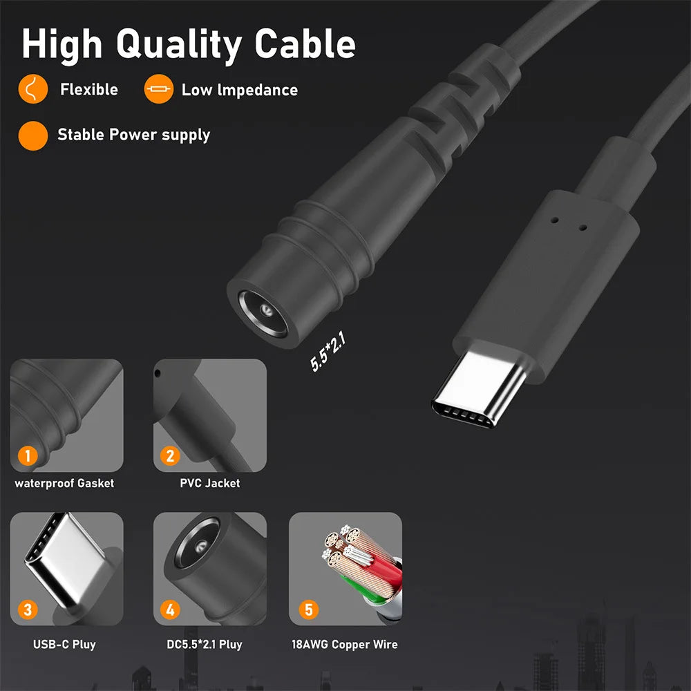 Starlink Mini Portable Power Cable for Power Stations and RV Use