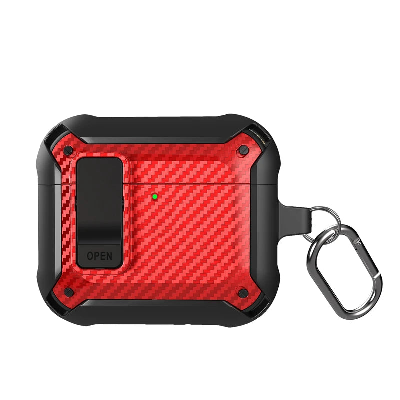 Luxury Carbon Fiber Texture Earphone Case for AirPods 4