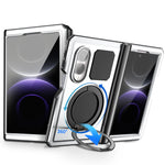 Shockproof Aluminum Bumper Case with 360° Rotating Ring Kickstand for Samsung Galaxy Z Fold 8