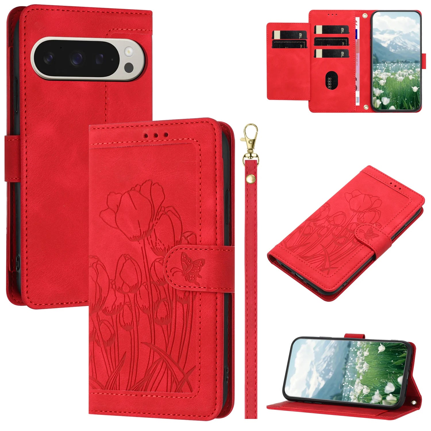 Premium Tulip Wallet Case with Kickstand for Google Pixel 10 Series