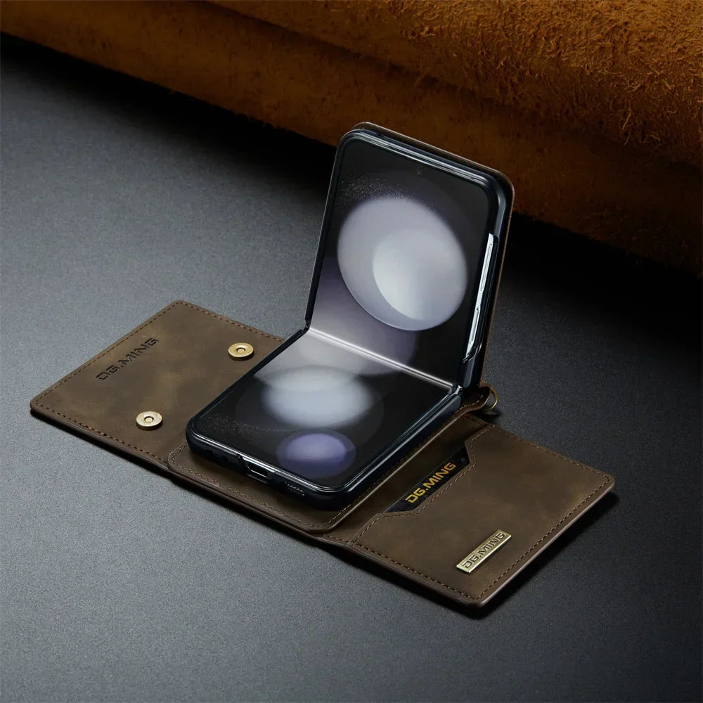 Card Holder Crossbody Lanyard Wallet Leather Phone Case for Samsung Galaxy Z Flip 5