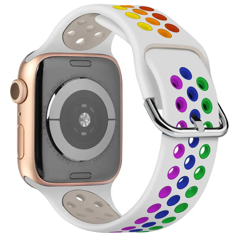 Breathable Silicone Sport Wrist Strap for Apple Watch