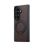 Textured Leather Magnetic Case with 360° Rotating Ring Stand for Samsung Galaxy Z Fold 7