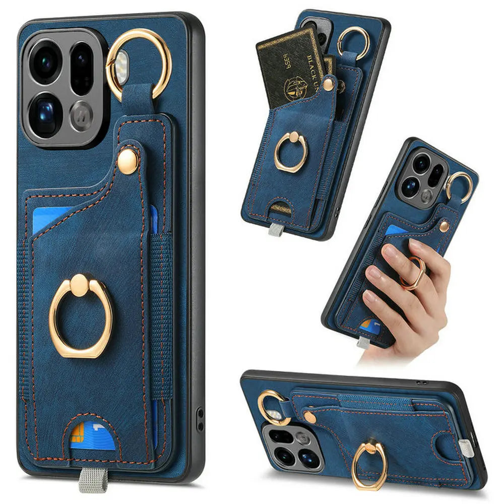 Luxury Leather Wallet Case for OPPO Find X9 / X9 Pro