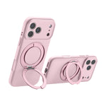 Liquid Silicone MagSafe Case with Rotating Ring Holder for iPhone 17 Series