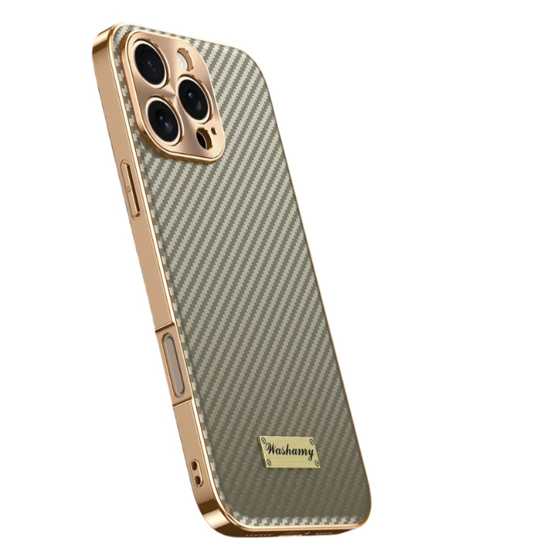 Premium 3D Carbon Fiber Plated Leather Phone Case with Alloy Shockproof Lens Protection for iPhone 16 Series