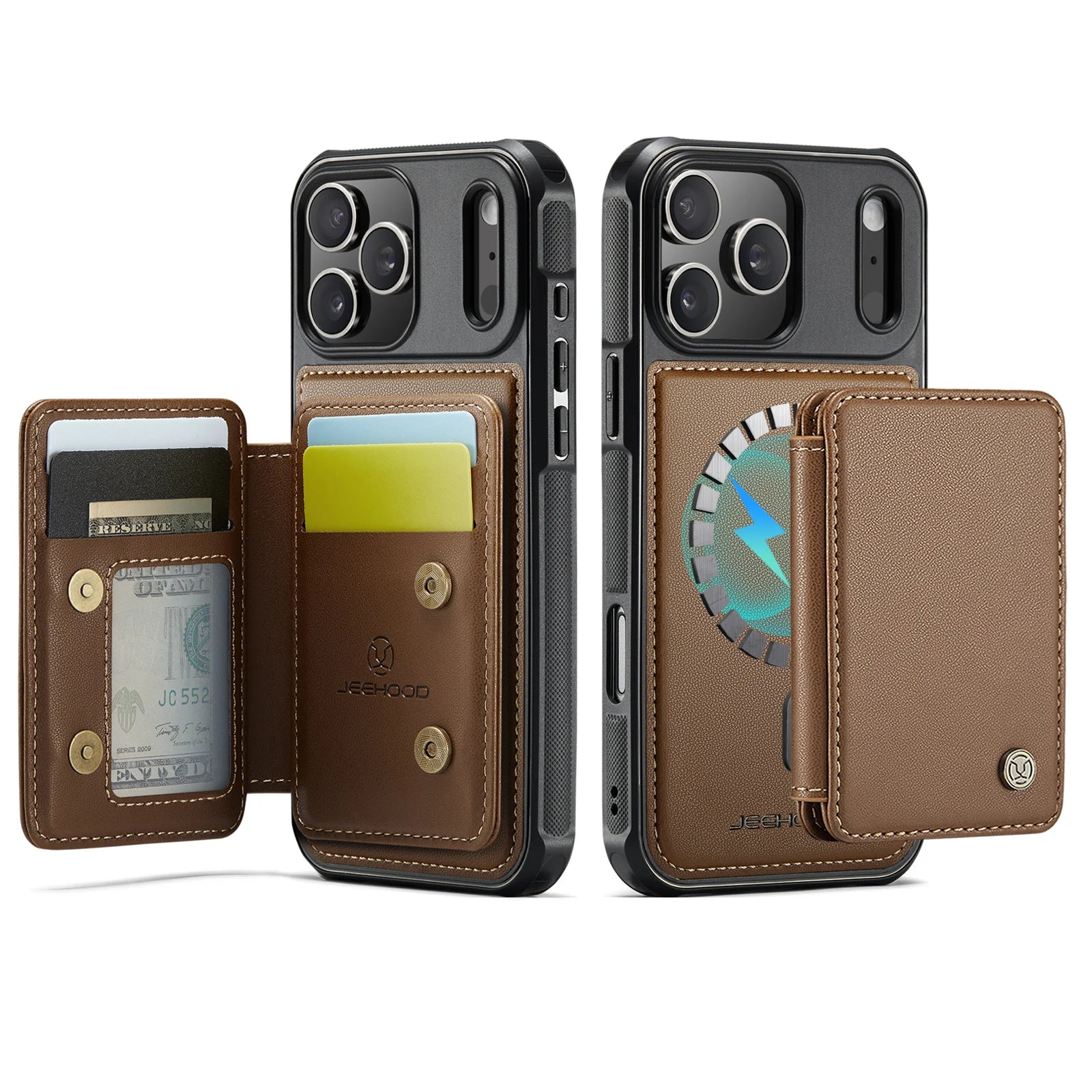 2-in-1 Detachable Business PU Leather MagSafe Case with RFID Card Slot for iPhone 17 Series