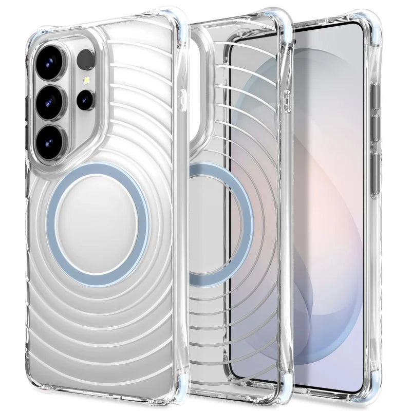 Transparent Magnetic Case with Four-Corner Airbag Protection for Samsung Galaxy S25 Series
