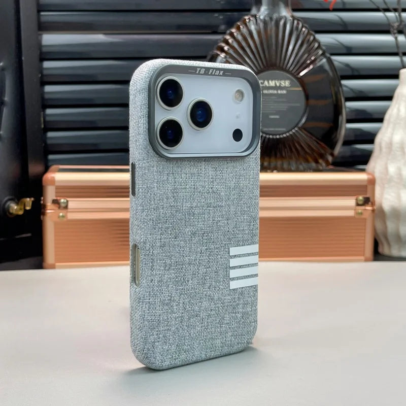 Premium Flax Fabric Magsafe Case for iPhone 17 Series