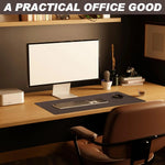 Large Leather Desk Pad with Stitched Edges and Rubber Base