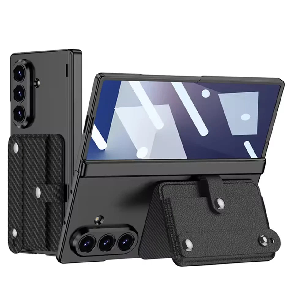 Samsung Galaxy Z Fold 7 Magnetic Case with Wristband & Card Holder