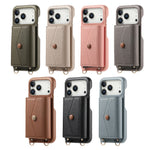 Premium Multi-Functional Leather Wallet Case with Built-In Makeup Mirror & Strap for iPhone 17 Series