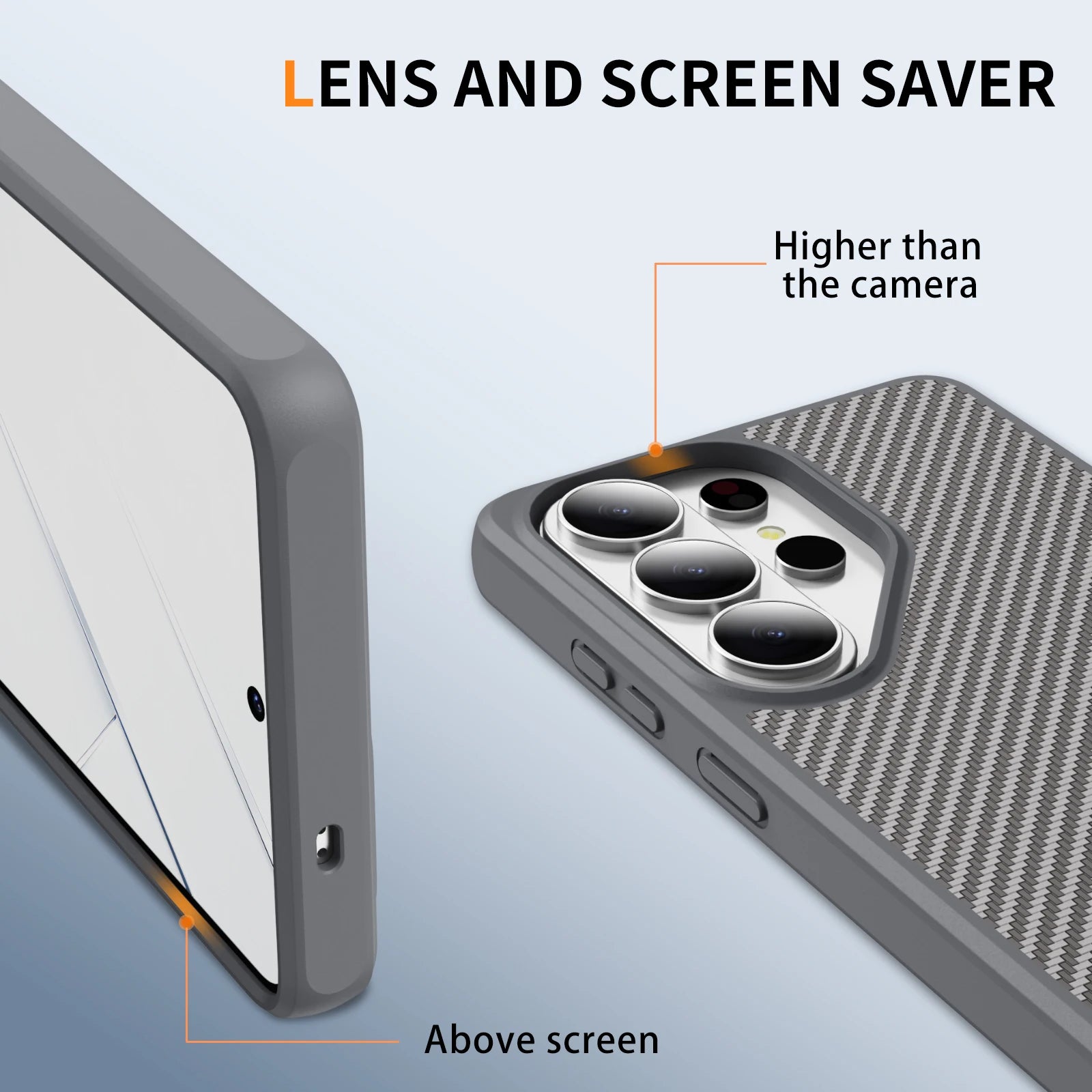Drop Protection Matte Carbon Fiber Cover for Samsung Galaxy S26 Series