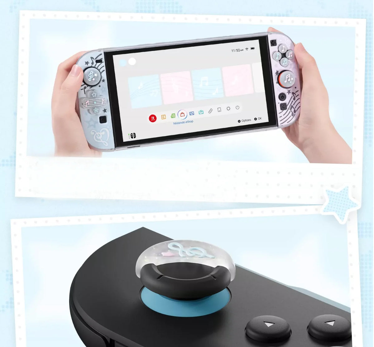 Glitter Thumb Stick Grip Caps and Button Stickers for Nintendo Switch 2