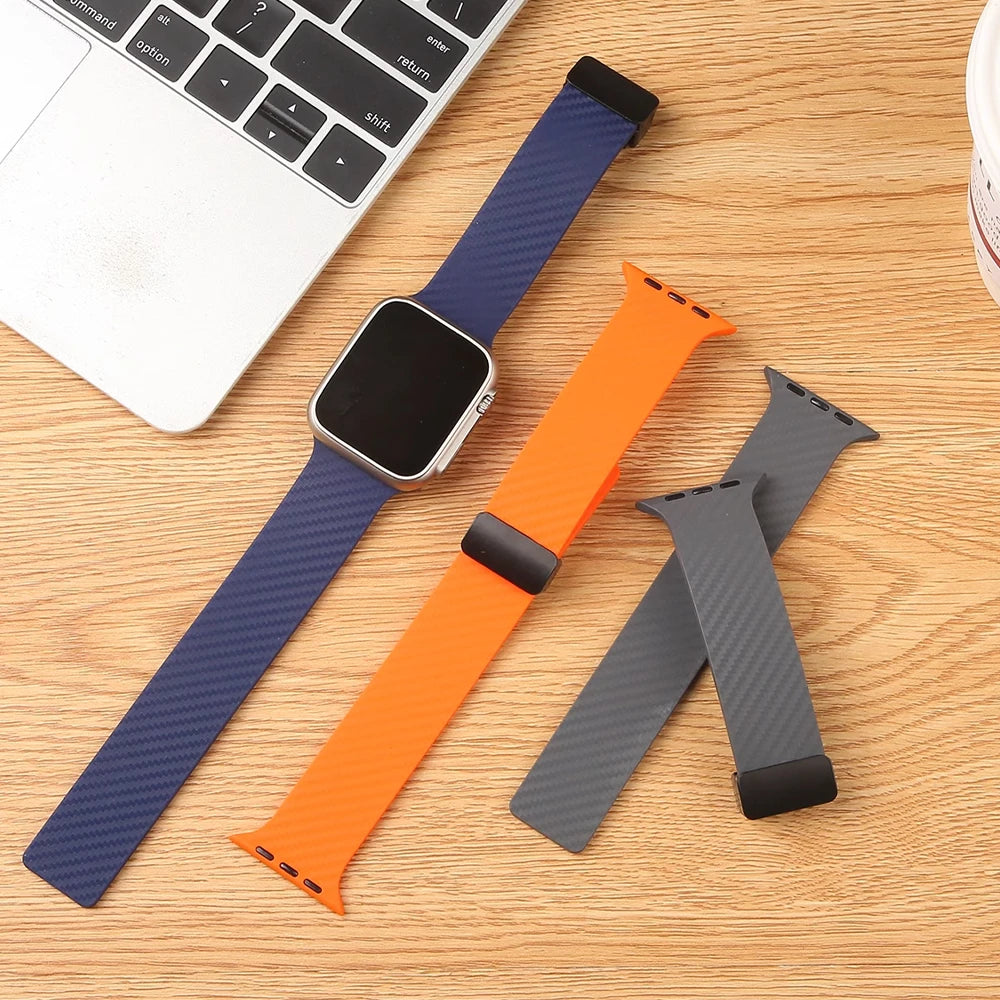 Carbon Fiber Pattern Magnetic Straps for Apple Watch