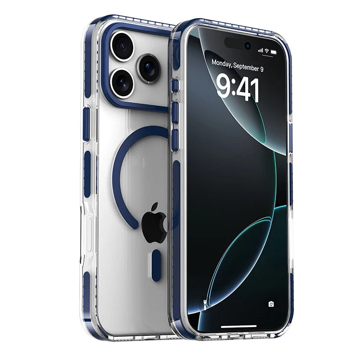 Premium Clear MagSafe Case with Striped Edges for iPhone 17 Series