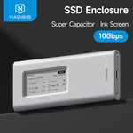 Hagibis Aluminum NVMe External SSD Case with Ink Screen