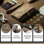 10-Card Leather Wallet Case with Detachable Lanyard for iPhone 18 Series