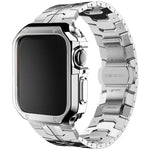 Stainless Steel Link Strap + TPU Case Combo for Apple Watch