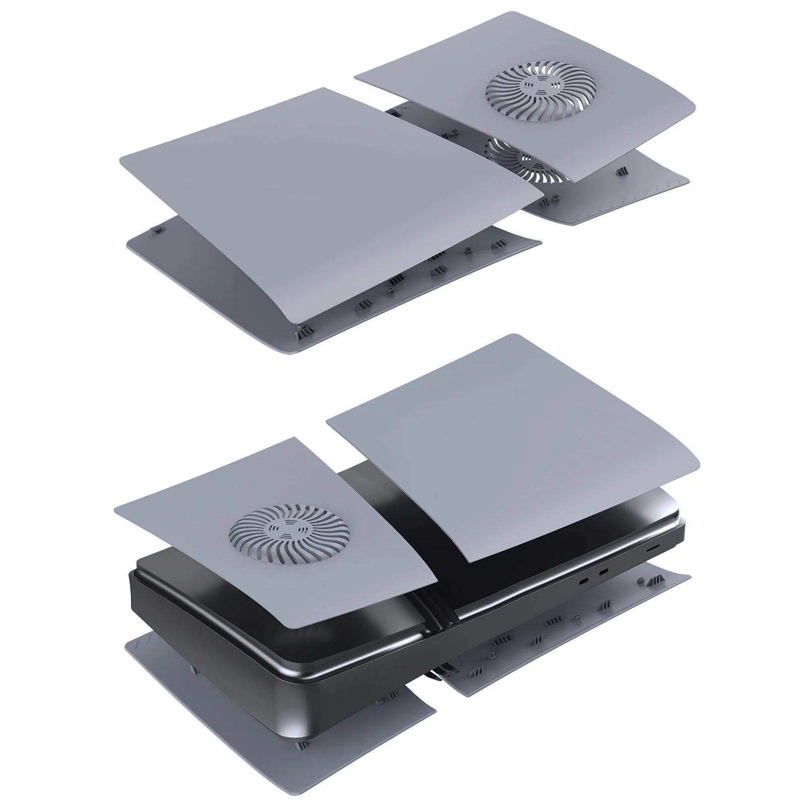 30th Anniversary Gray Faceplates with RGB LED for PlayStation 5 Pro Digital Edition