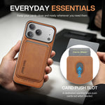 Leather MagSafe Case with Detachable 3-Card Holder for iPhone 18 Series