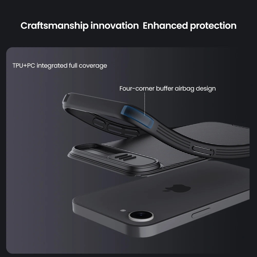 Anti-Drop Airbag Case with Sliding Camera Lens Cover for iPhone 16e