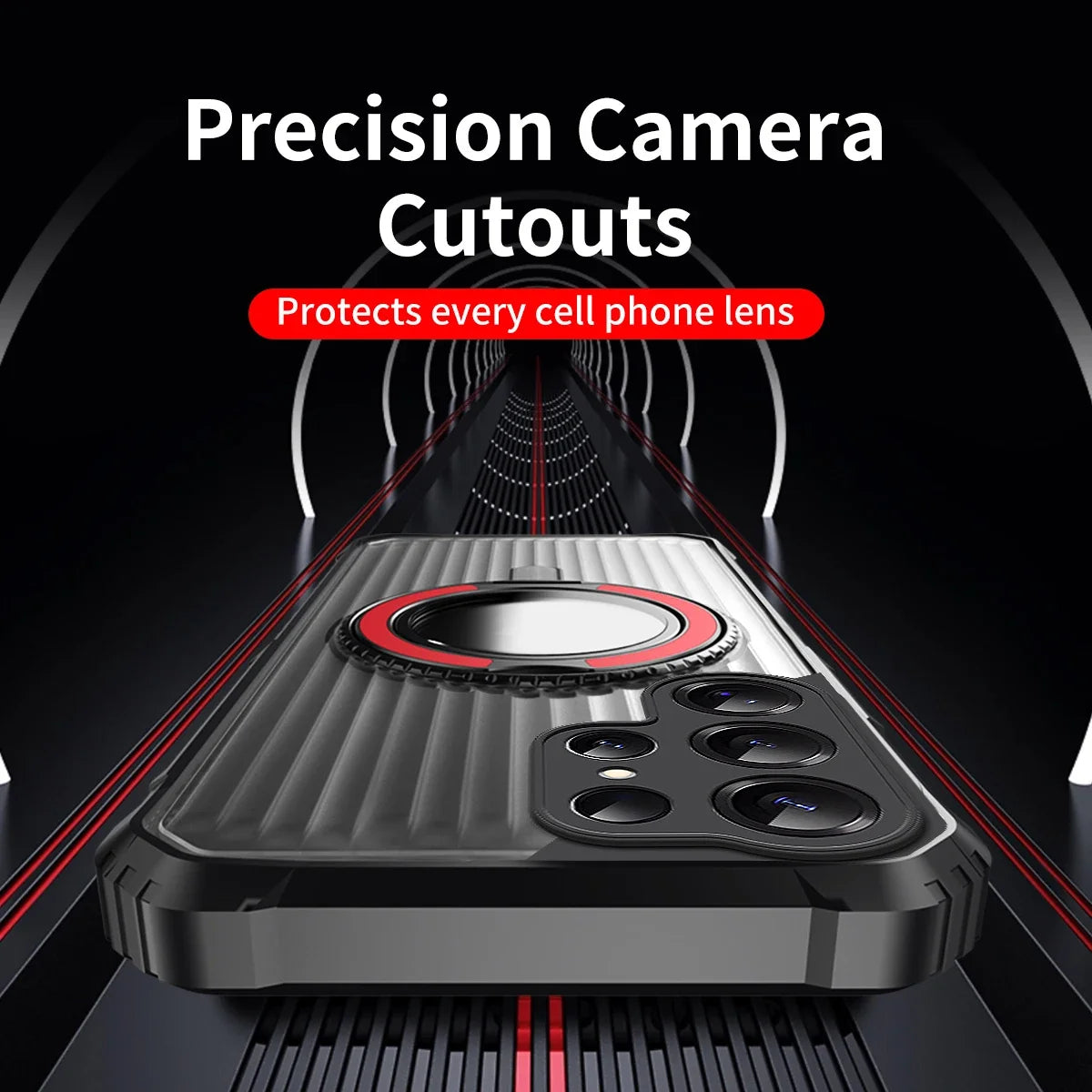 Military Grade Shockproof Armor Magnetic Case with 360° Ring Stand for Samsung Galaxy S25 Series