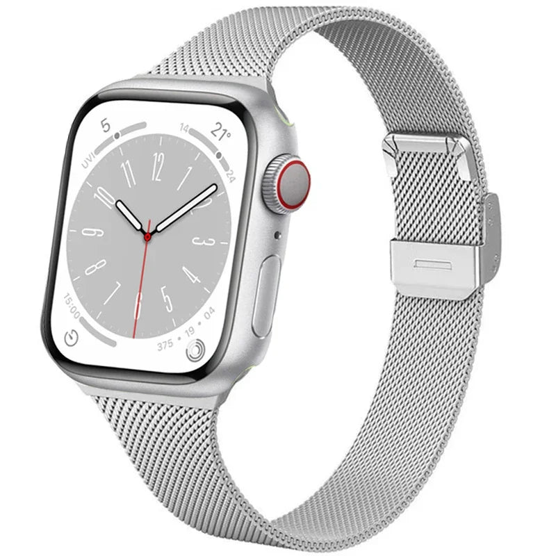 Slim Stainless Steel Milanese Band for Apple Watch