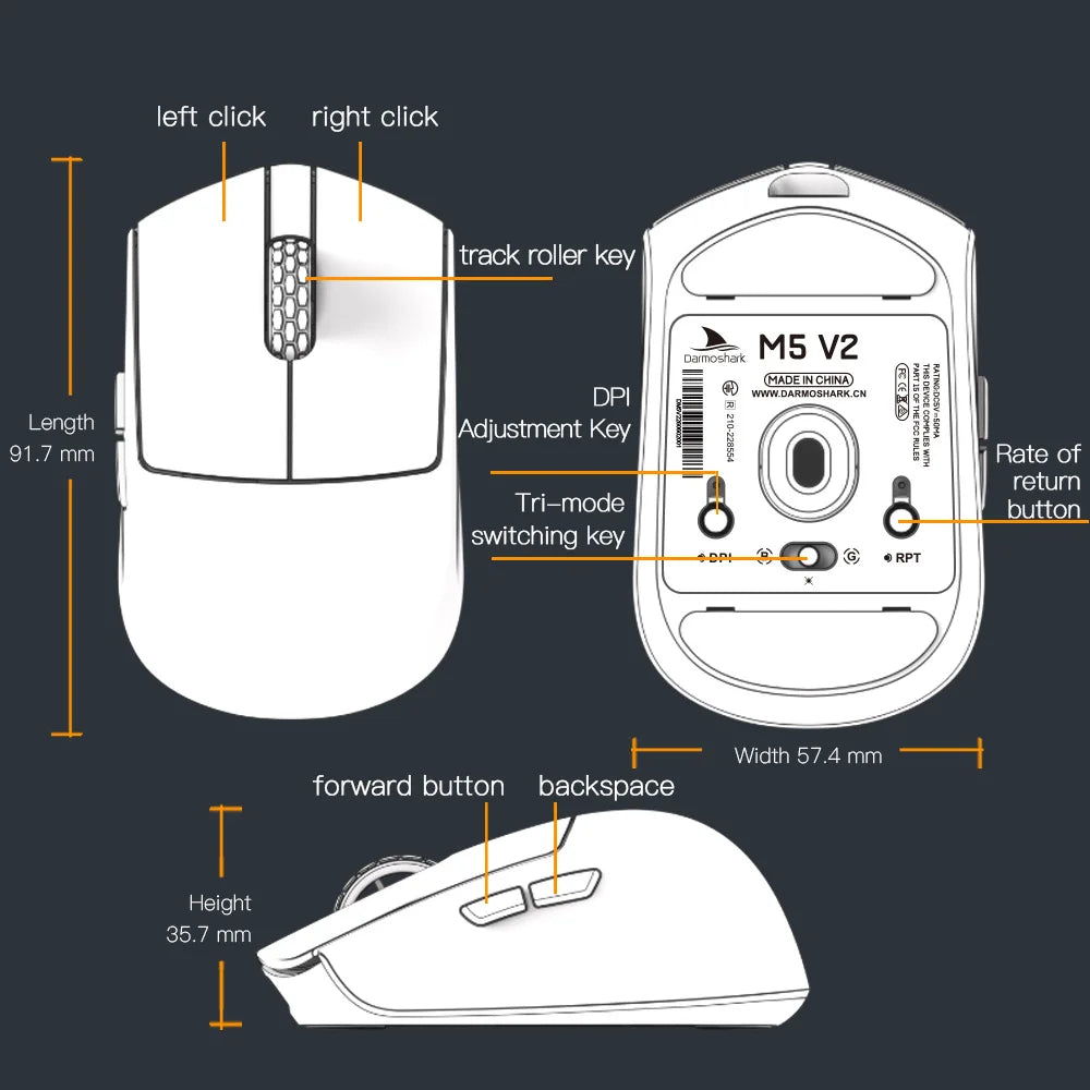 Darmoshark M5 V2  8000Hz Wireless Gaming Mouse
