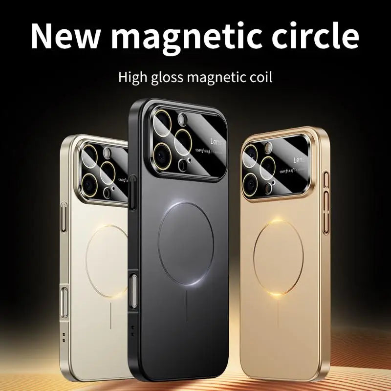 Hard Shell MagSafe Case with Lens Film Window for iPhone 16 Series