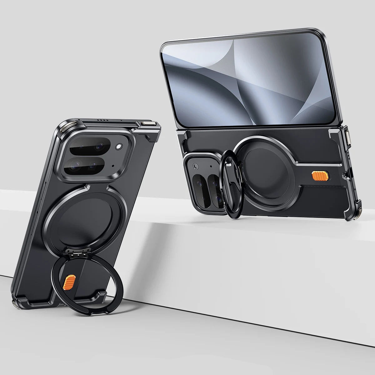 Google Pixel 10 Series Shockproof Bumper Case with 360° Rotating Stand