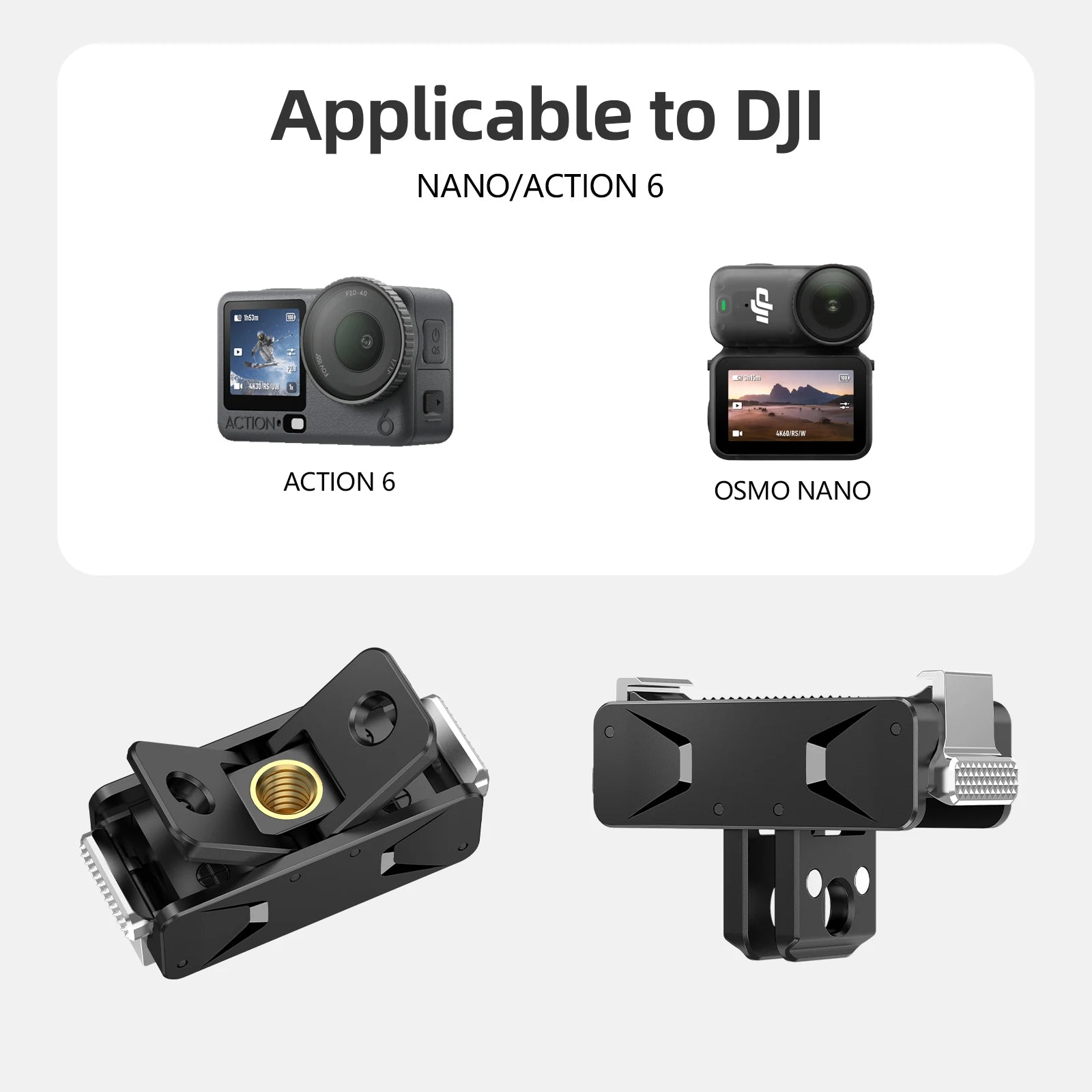 Magnetic Quick-Release Foldable Mounting Plate for DJI Osmo Action 6 NANO