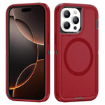 Red phone case with a clear back and camera cutout on a white background