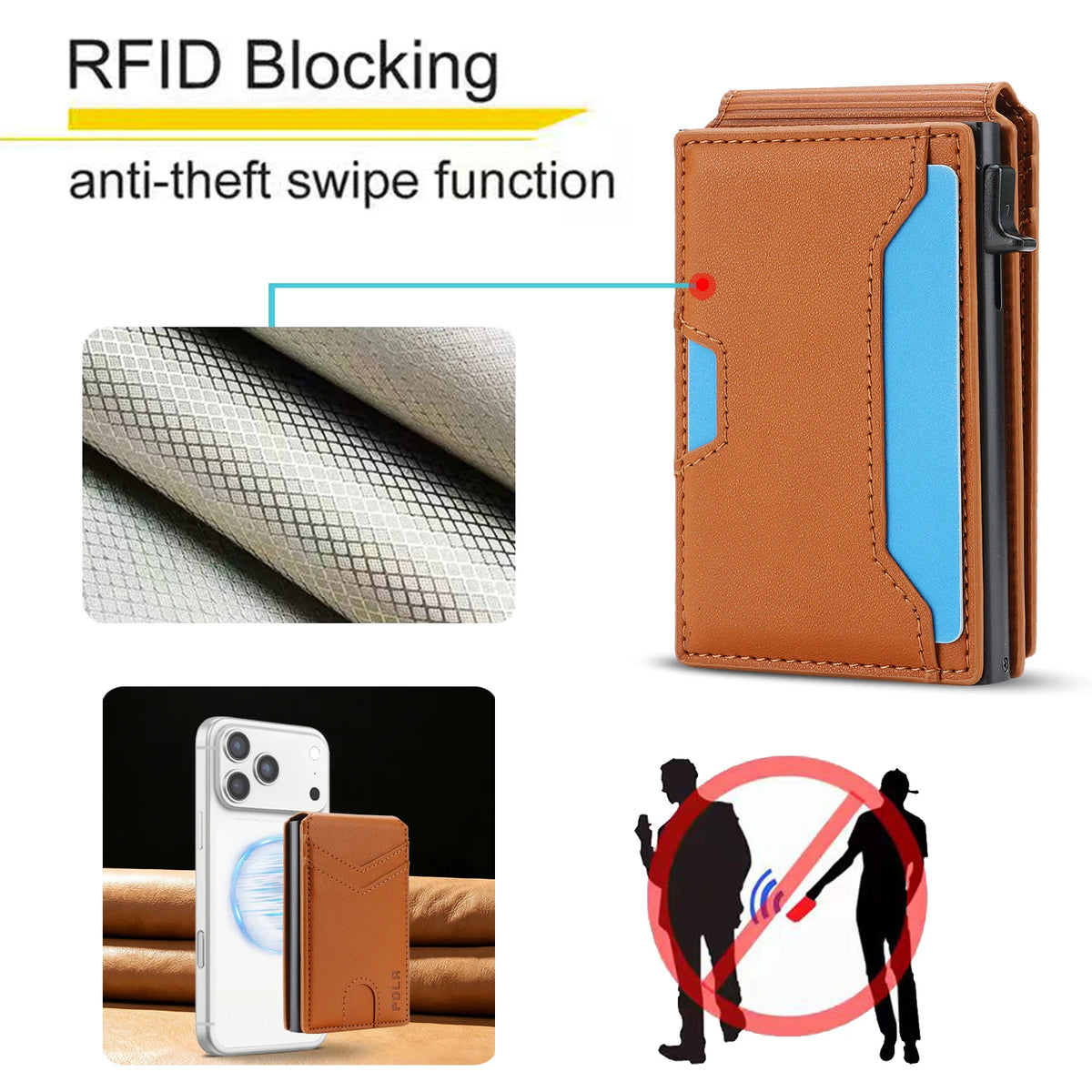 Shockproof Leather MagSafe Case with Detachable Wallet Pouch for iPhone 18 Series