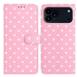 Wave Dot Texture Leather Wallet Phone Case for iPhone 15 Series
