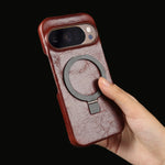 Premium Leather Case with Invisible Foldable Stand for Google Pixel 10 Series