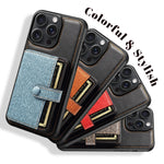 Luxury Leather Wallet Case with Card Slots and Bag Stand for iPhone 15 Series