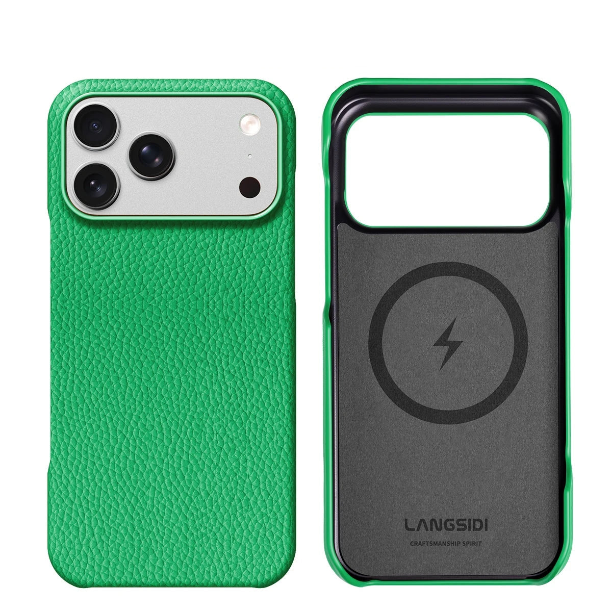 Lychee Leather MagSafe Case with Raised Lens Protection for iPhone 17 Series