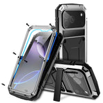 Military Grade 360 Protective Metal Case with Built-in Screen for iPhone 17 Series