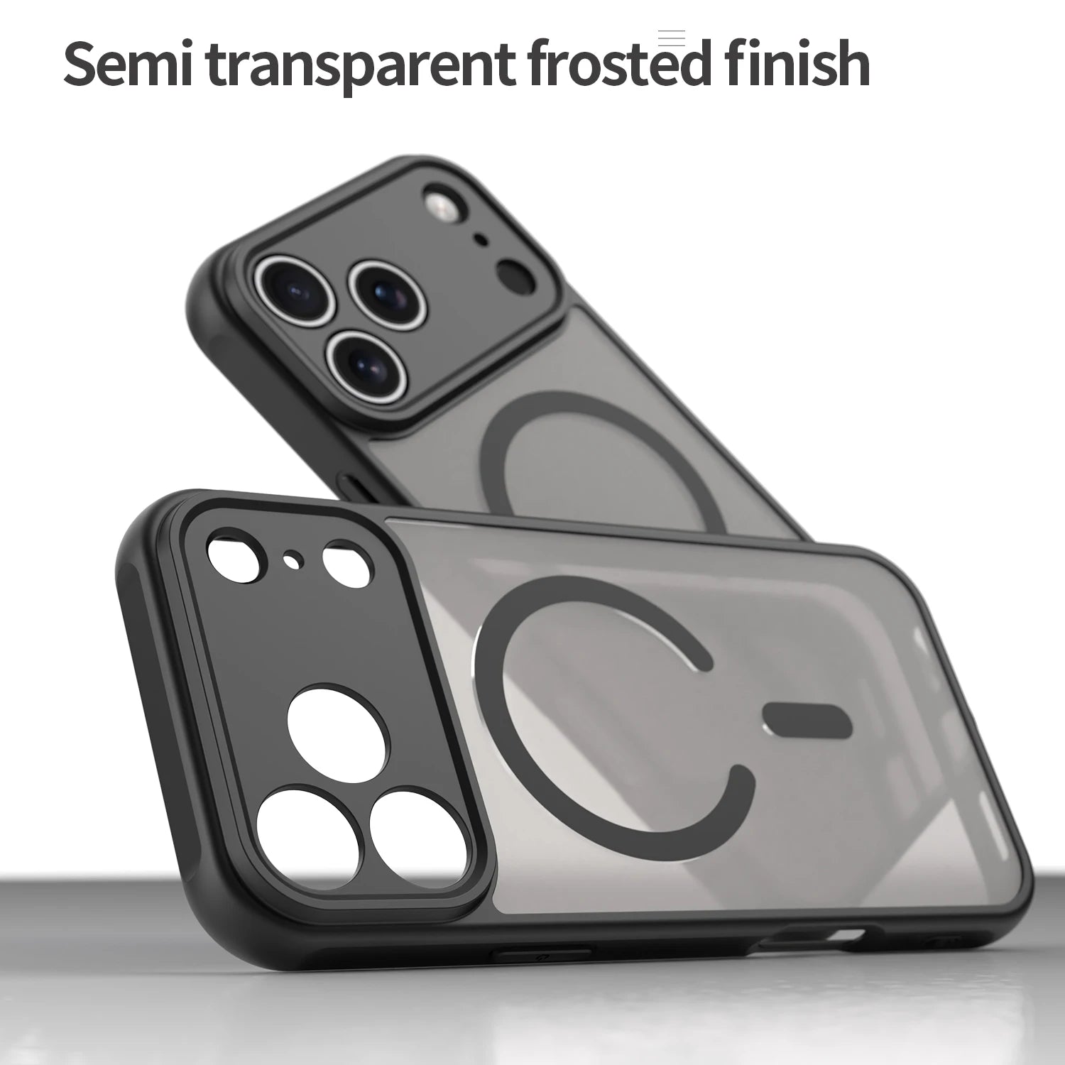 Durable Translucent Frosted MagSafe Case with TPU & Hard Plastic Back for iPhone 17 Series