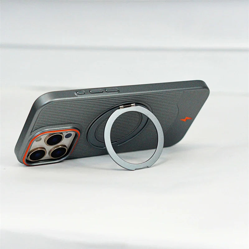 Ultrathin Frosted MagSafe Hard PC Case with 360° Rotating Kickstand for iPhone 16 Series