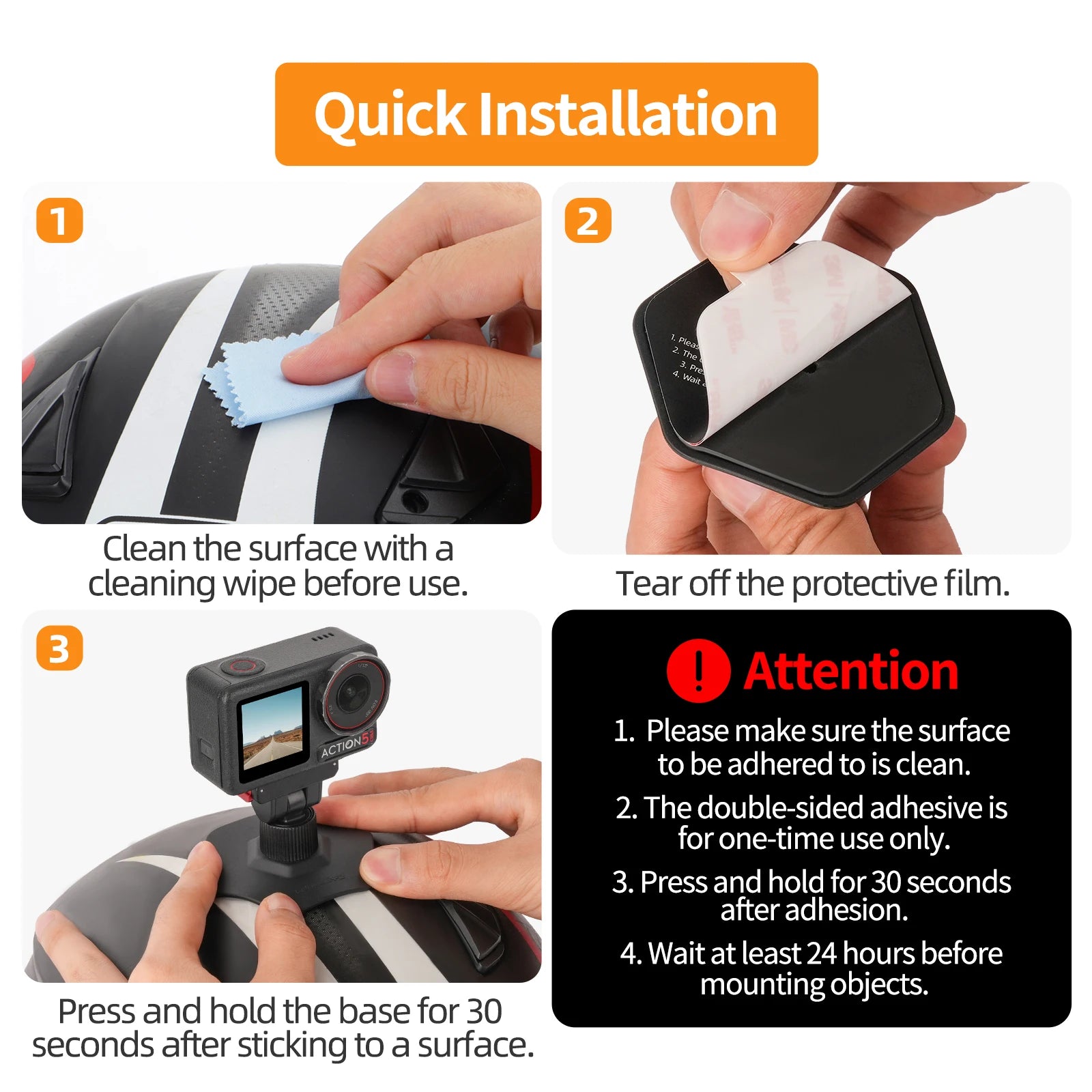Magnetic Quick-Release Action Camera Mount Base for DJI Action Cameras