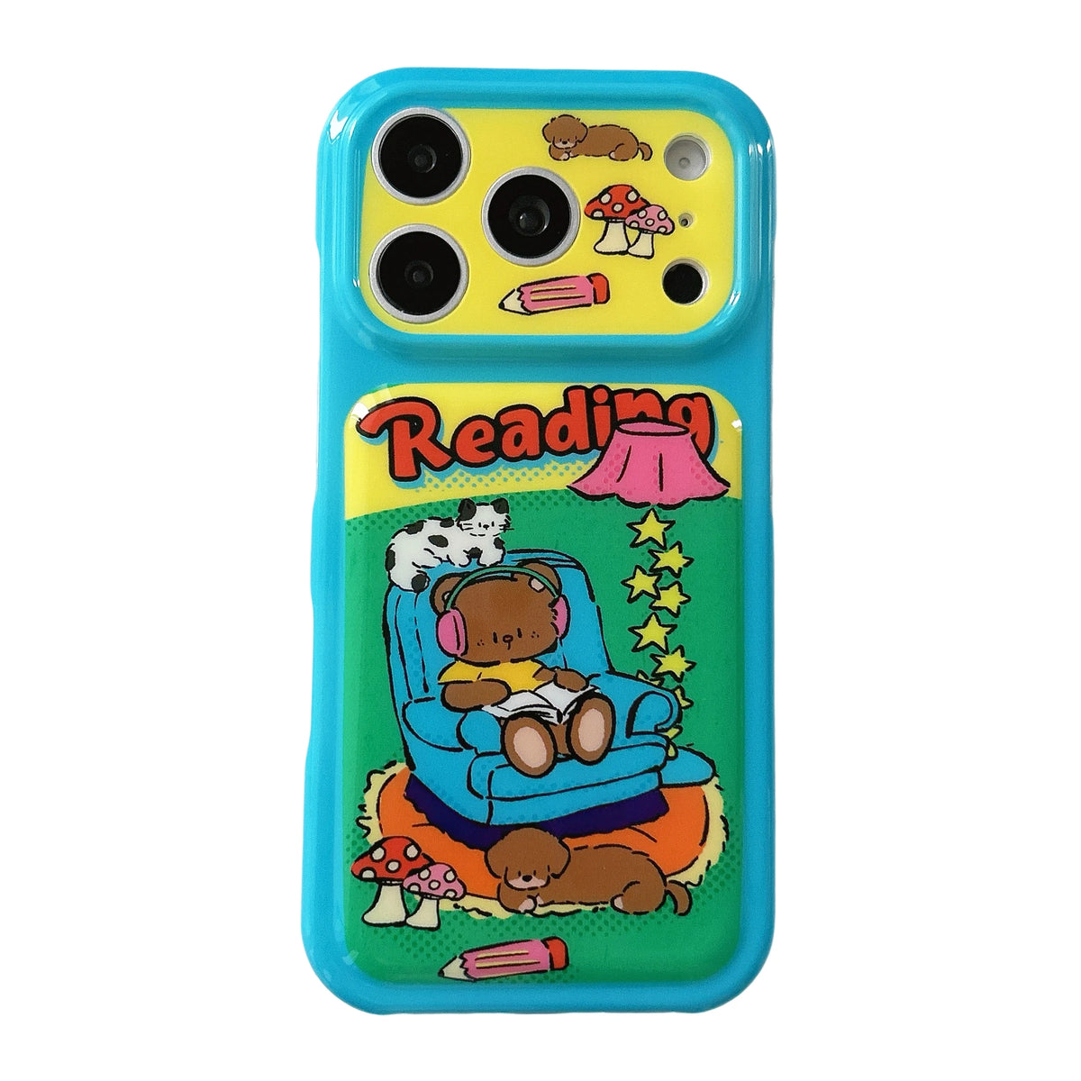 Translucent Back Case with Turquoise Bumper Frame for iPhone 17 Series