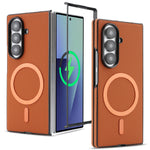 Carbon Fiber Magnetic Leather Case for Samsung Galaxy Z Fold 6