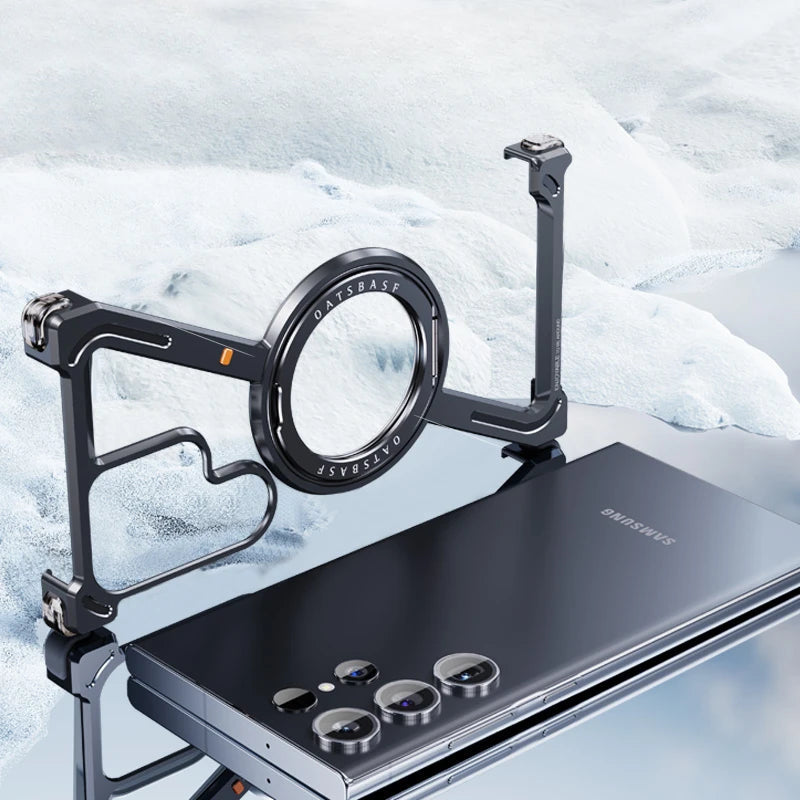 Super Thin Frame-Free Bumper Air Cushion Anti-Slip Metal Phone Case for Samsung Galaxy S24 Series